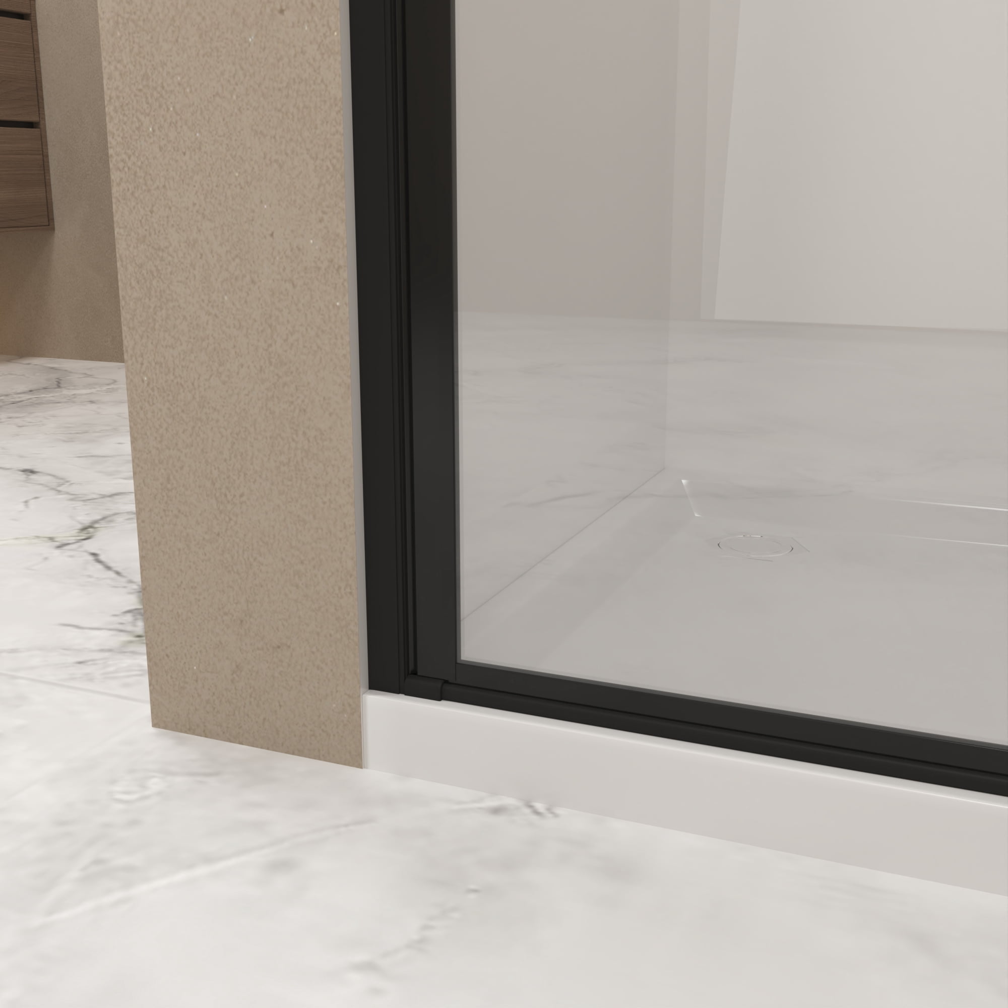 Leumius 28-29" x 72" Bifold Shower Door,Half Frame Shower Door,1/4"(6mm) Tempered Glass with Matte Black Aluminum Frame