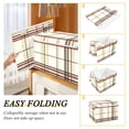 thumbnail image 2 of Yayeee Collapsible Cube Storage Bin with Lid Fabric Closet Decorative Basket with Handles, Cream Plaid, 2 of 7