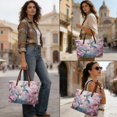 thumbnail image 4 of ZUXONGSY Hummingbird Cherry Blossom Print Tote Bag for Women Travel Tote Handbag Top Zipper Shoulder Purse Large Capacity Pu Leather Commuter Bags, 4 of 6