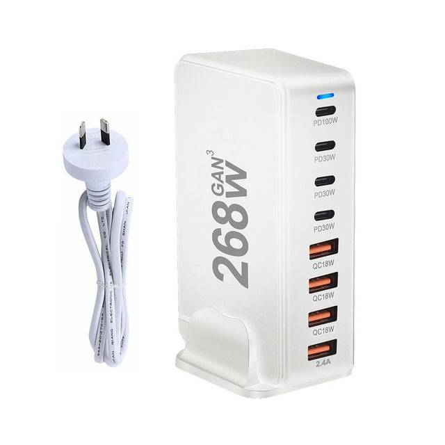 268W Desktop GaN Charger 8 port USB Type C PD Charger Fast Charge B0S4