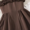 thumbnail image 3 of Bnwani Girl Dresses Solid Color A-line Dresses for Girls Off Shoulder Dress Coffee Sizes 8-13, 3 of 9