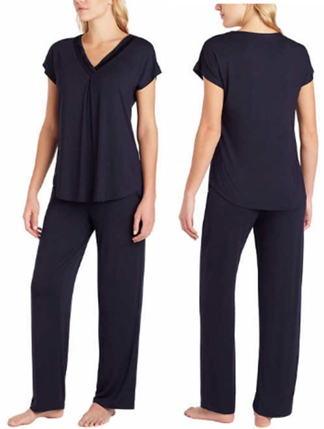Midnight by Carole Hochman Womens 2 Piece Super Soft Pajama Set (Blue ...