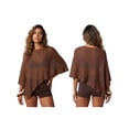 thumbnail image 2 of LMLYSoH Womens Knitted Ponchos Tops Shimmer Solid Shawl Wraps Comfortable Asymmetry Cape for Spring Summer, 2 of 9