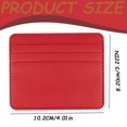 thumbnail image 3 of Cartera de cuero para hombre, hecha de PU y soporte, ultradelgada, minimalista, con protector de tarjetas, bolsillo frontal, funda para tarjetas de crédito, billetera para hombre (rojo), 3 of 8