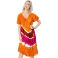 thumbnail image 2 of HAPPY BAY Women's Relaxed Casual House Wear Swing Dresses 1X-2X Orange-V7, 2 of 5