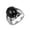 Silver Black, variant on Men Women's Stone Stainless Steel Ring Personalized Hip Hop Gemstone Ring Band Jewelry Silver Brown Size 11