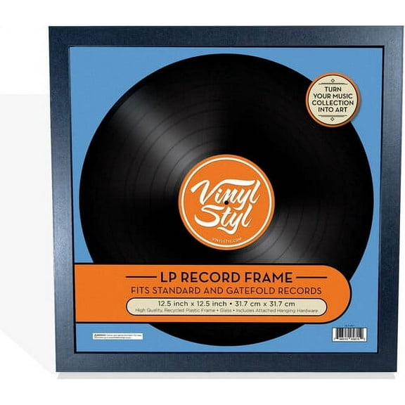 Vinyl Styl 12-Inch Vinyl Record Display Frame, Wall Hanging, Black