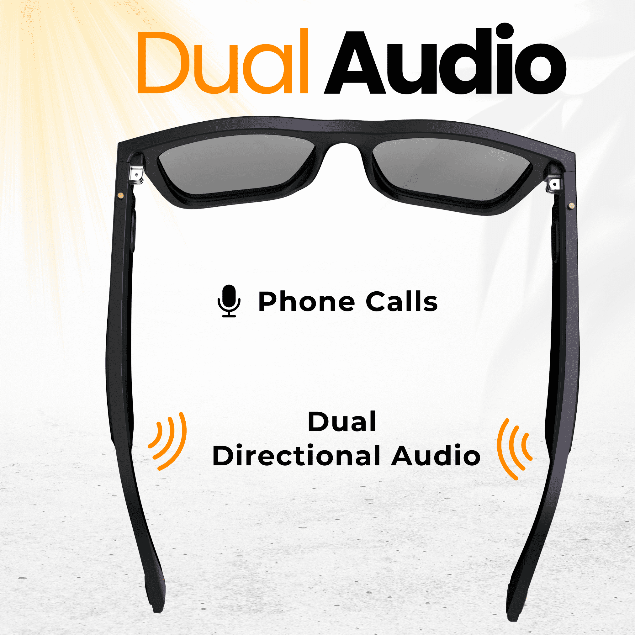Smart Sunglasses, Audio Bluetooth Sunglasses with Dual Stereo Speakers, Voice Control - Athletic/Outdoor UV Protection and Sweatproof, Unisex