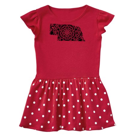 

Inktastic Nebraska Silhouette Mandala Gift Toddler Girl Dress