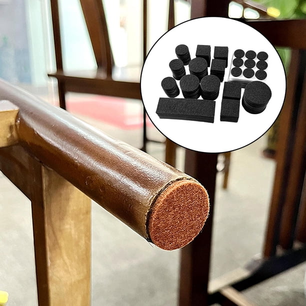 216 Uds Almohadillas de fieltro para muebles perfecl Protector de suelo para piernas Negro