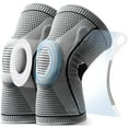 thumbnail image 1 of 1 Paire de Genouillères pour Douleur au Genou, Manchons de Compression pour Genou avec Support à Ressort en Gel de Silicone, Protecteurs de Rotule de Genou de Qualité Médicale pour Douleur au Genou Arthritique-Gris, 1 of 7