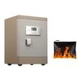 thumbnail image 2 of VALINIRT 3.38 cu.ft Large Safe Box,Home Safe with Fireproof Waterproof Bag, Heavy Duty Digital Vault with key and wheels, Built-In Drawer and Removable Shelf for Storing Valuables (Beige), 2 of 8