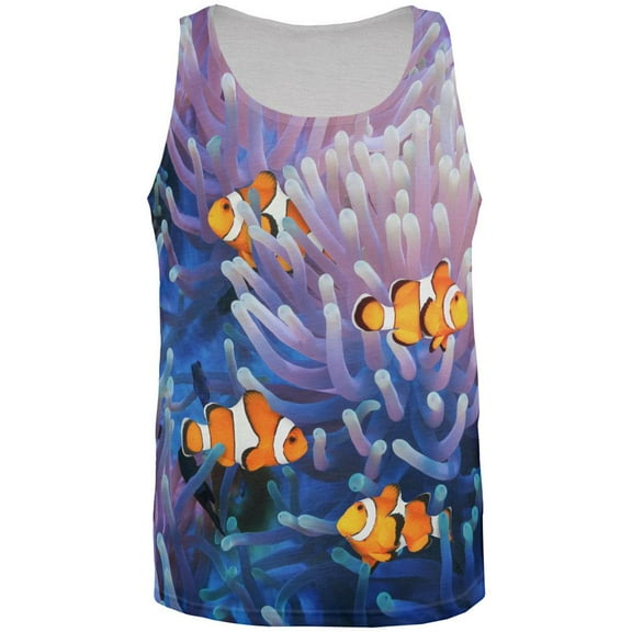 Clownfish Sea Anenome All Over Adult Tank Top - X-Large