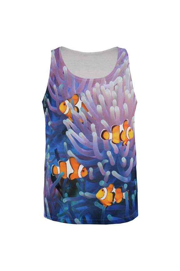Clownfish Sea Anenome All Over Adult Tank Top - Small