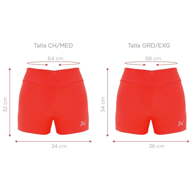 Short Deportivo Mujer Chico Mediano Short de Licra para Mujer de Algodon Rojo Red Baboon Modelo Spart Shorts Deportivos para Mujer Licra Flexible. Walmart en linea