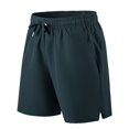 thumbnail image 4 of Ymyiu Elastic Waist Shorts for Men Mens Casual Shorts with Pockets Lightweight Shorts Elastic Waist Drawstring Stretch Everyday Casual Wear Size 3XL(Dark Green, 3XL), 4 of 4