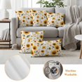 thumbnail image 6 of Summer Sunflower Pillow Covers 2 Pack Yellow Flowers Botanical Pastoral Pillowcase Waterproof Outdoor Throw Pillow Cover for Patio Balcony Rectangular Cushion 20”x12”, 6 of 9
