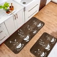 thumbnail image 3 of Coffee Brown and White Kitchen Mat, 0.43inch Thick High-End Flannel, Non-Slip Washable Rug for Sink, Living Room, Bedroom, Indoor Corridor, 3 of 7