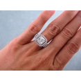 thumbnail image 4 of TAAPSEE JEWELS Princess Cut Cubic Zirconia Women's Double Halo Engagement Ring 14K White Gold Plated, 4 of 4