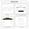 thumbnail image 5 of Homiyad 12x12 Dark Brown Pop Up Canopy Tent with Netting Carry Bag for Instant Sun Shelter Shade | Aosom.com, 5 of 8