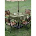 thumbnail image 5 of Outdoor Tablecloth with Umbrella Hole, Sage Green Striped Spillproof Waterproof Outdoor Table Cover, Modern Abstract Art Wave Moire Gradient Patio Tablecloths for Party/Garden/Picnic, Square 54"x54", 5 of 9