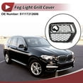 thumbnail image 2 of Unique Bargains Fog Light Grill Front Lower Bumper Fog Light Cover Inserts for BMW X6 2012-2014 ABS No.51117312606 Black+Silver Tone, 2 of 7
