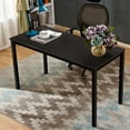 thumbnail image 2 of SOGES 55 inches Large Office Desk Writing Desk Wood and Metal Study Desk Black, 2 of 6