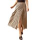 thumbnail image 4 of ABPHQTO Falda larga de talle alto con abertura lateral y estampado caqui para mujer, 4 of 5