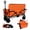 A/Orange, variant on 3-in-1 Folding Wagon Cart with Bench Seat & Rear Folding Tabletop, Heavy Duty Utility Wagon with All-Terrain Wheels, Collapsible for Camping Beach Sports Garden Groceries （Dark Blue）