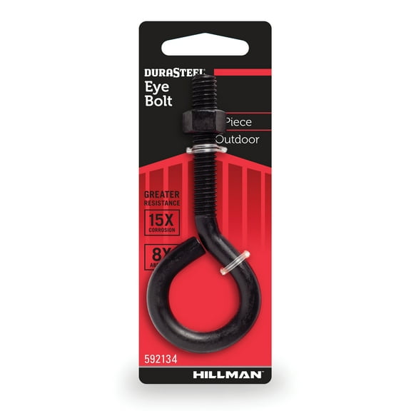 Hillman Durasteel Eye Bolt 3.2", Outdoor Eye Bolt, Black, Steel, 1 Piece