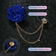 thumbnail image 2 of Pin de broche de flor de rosa Uxcell para traje de hombres, pin de solapa de flor de tela con broches de cadena de borlas doradas para bodas [Azul Zafiro], 2 of 7