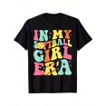 thumbnail image 1 of Softball Girl Era Vintage Cotton Tee - Breathable & Comfy Short Sleeve Shirt for Teens, Perfect Summer Gift, Birthday Gift, T-shirt, 1 of 7