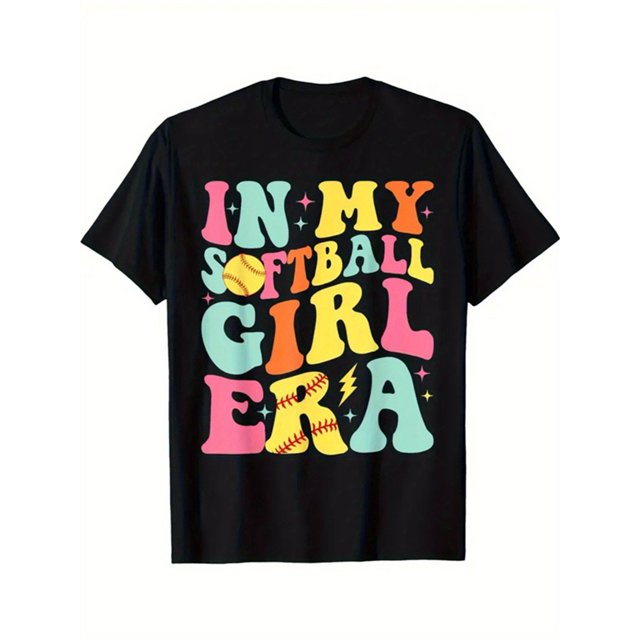 Softball Girl Era Vintage Cotton Tee - Breathable & Comfy Short Sleeve Shirt for Teens, Perfect Summer Gift, Birthday Gift, T-shirt