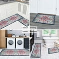 thumbnail image 4 of Set of 2 Boho Kitchen Decor Rug Set, Vintage Bohemian Floral Rug for Kitchen Laundry Bathroom, Non-Slip Washable Hallway Runner Floor Mat 17x30+17x47 Inch Red, 4 of 6