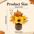 thumbnail image 4 of Goowood Fall Table Centerpiece Artificial Autumn Potted Plant with Sunflower Pumpkin Maple Leaves Woven Pot for Thanksgiving Dining Table Home Decor, 4 of 6