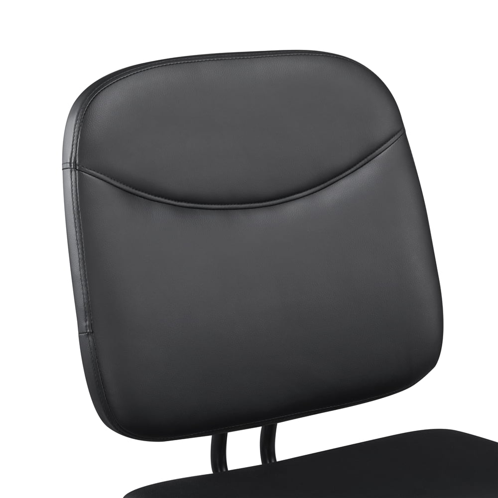 Yaheetech Adjustable Armless Office Chair with Ergonomic Backrest, Black