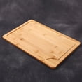 thumbnail image 3 of Plato de madera sólida para el hogar, plato para cocina occidental, bandeja de madera para steak, 3 of 10