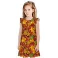 thumbnail image 1 of Fotbe Vintage maple leaf autumn Vestido de Dormir para Niñas de 3 a 10 Años, Mangas Cortas, Estilo Princesa, Pijama Camisón con Mangas Voladas-Medium, 1 of 6