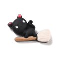 thumbnail image 2 of Cat with Besom Opaque Resin Cabochons for Halloween Black 18.5x28.5x6.5mm, 2 of 4