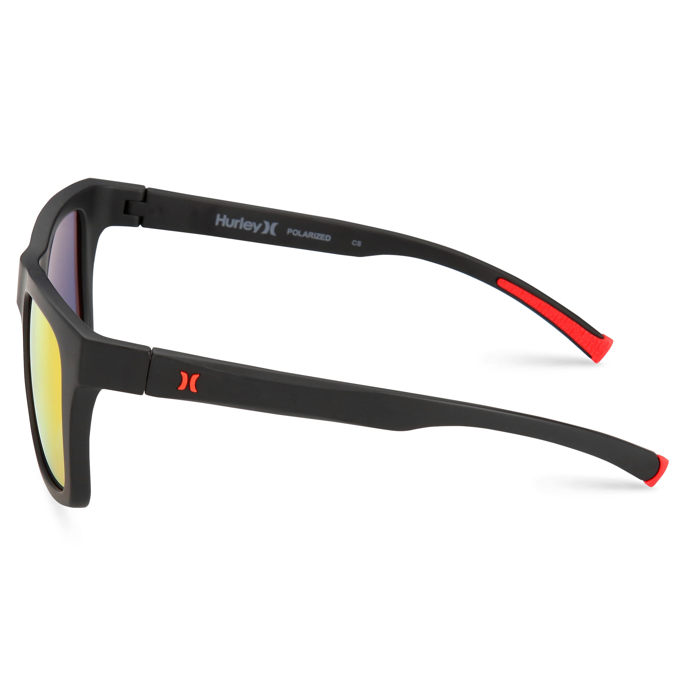 Polarized Sunrise, w/ Rx\'able Case Sunglasses, Hurley Sport HSM3000P, Men\'s 53-20-140, Blk/Red,