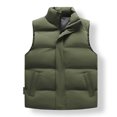 thumbnail image 1 of Chaleco de hombre, abrigo de otoño e invierno, chaleco de algodón con plumón, chaleco informal de cuello alto sin mangas de color sólido, chaleco de moda, abrigo superior, 1 of 6
