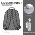 thumbnail image 5 of Gray Checkerboard Backpack for School,Cute School Bag,Schoolbag with Adjustable Shoulder Straps & Padded Back,15.3"x11"x7.1".﻿, 5 of 6