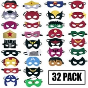 AUPERTO 32Pcs Superhero Masks Party Favors for Birthday Party with 32 Different Types