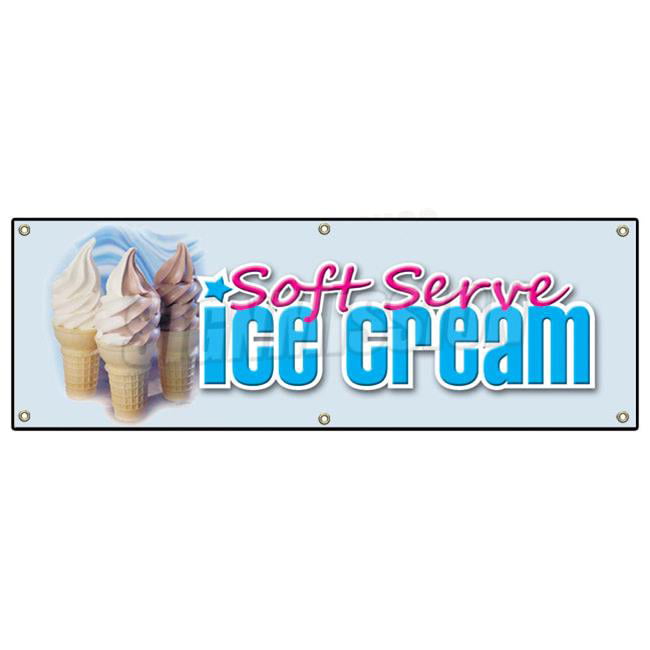 SOFT SERVE ICE CREAM BANNER SIGN shop parlor signs cones sundae 