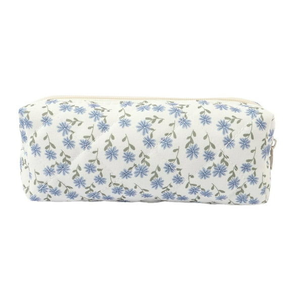 Makeup Bag Quilted Cute Floral Cosmetic Bag Set Bow Makeup Pouch Large Travel Toiletry Bag Small Makeup Bag for Purse