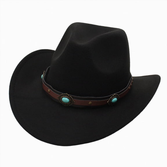 TAmten Western Cowboy Hat for Kids Classic Roll Up Hat Boys Girl(Black,3-8 Years)