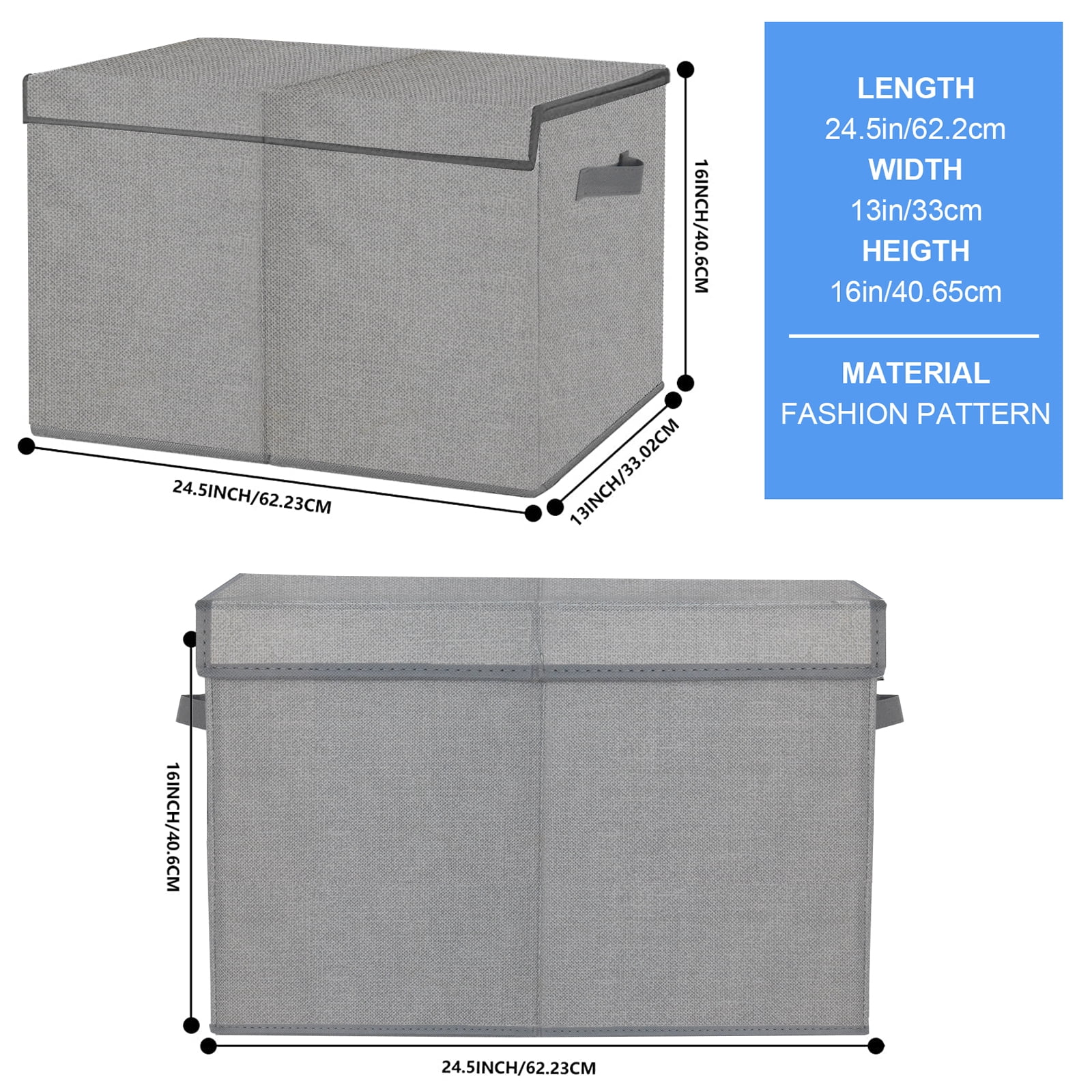 Toy Box Chest Storage Organizer for Boys Girls - Large Kids Collapsible Toy Bins Container