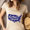 thumbnail image 4 of God Bless America Patriotic T-Shirt, USA Map Graphic Tee, Christian Faith Shirt, Maroon, Size S, 4 of 6