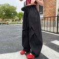 thumbnail image 2 of Hiijoy Girls Wide Leg Pants Casual High Rise Pants Kids Summer Elastic Waist Trousers, 2 of 3