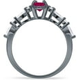thumbnail image 6 of Art Deco Marquise Vintage Style Ring Ruby Cubic Zirconia Black Tone 925 Sterling Silver, Size 6, 6 of 7